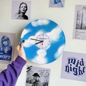 The Eras Tour wall decor Vinyl record clock Midnights wall clock Wall mount clock gift for her eras tour gift idea