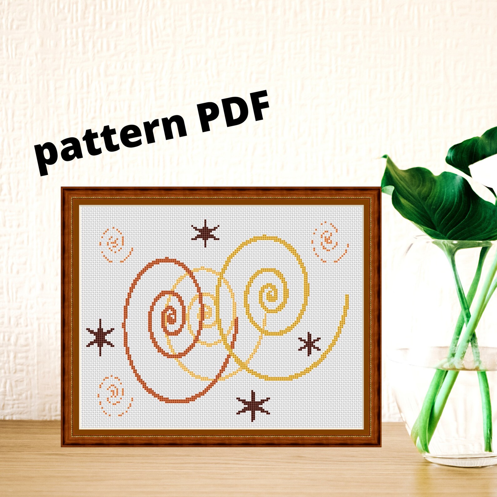 Cross stitch abstract Easy pattern pdf Cross stitch stars Etsy