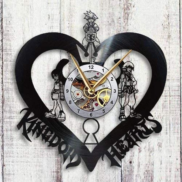 Made in Ukraine, Keyblades Vinyl Wanduhr Geschenk für Sie Ihn Erwachsene Kunst Zimmer Home Kitchen Dekor Handgemacht Dekoration Party Zubehör