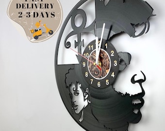 Purple Album Vinyl Record Wall Clock: Music Lover Gift