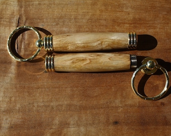 Personalisable Tasmanian Timbers Hand Made Toothpick Compartment Key Rings - Huon Pine, Blackwood, Myrtle, Eucalypt and Sassafras.
