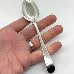 Antique Georgian Solid Silver Dessert Spoon - Old English Pattern - 30g