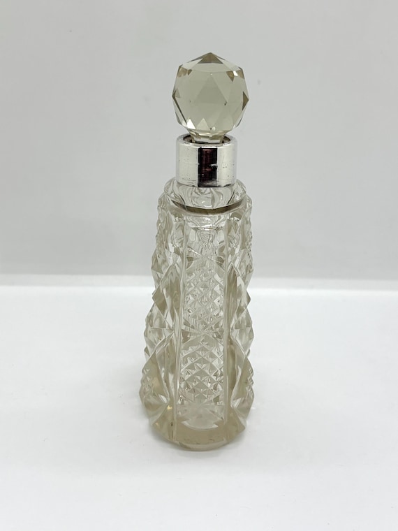 Antique solid silver mounted cut glass perfume / … - image 3