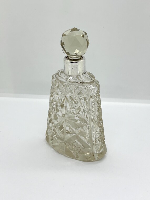 Antique solid silver mounted cut glass perfume / … - image 4