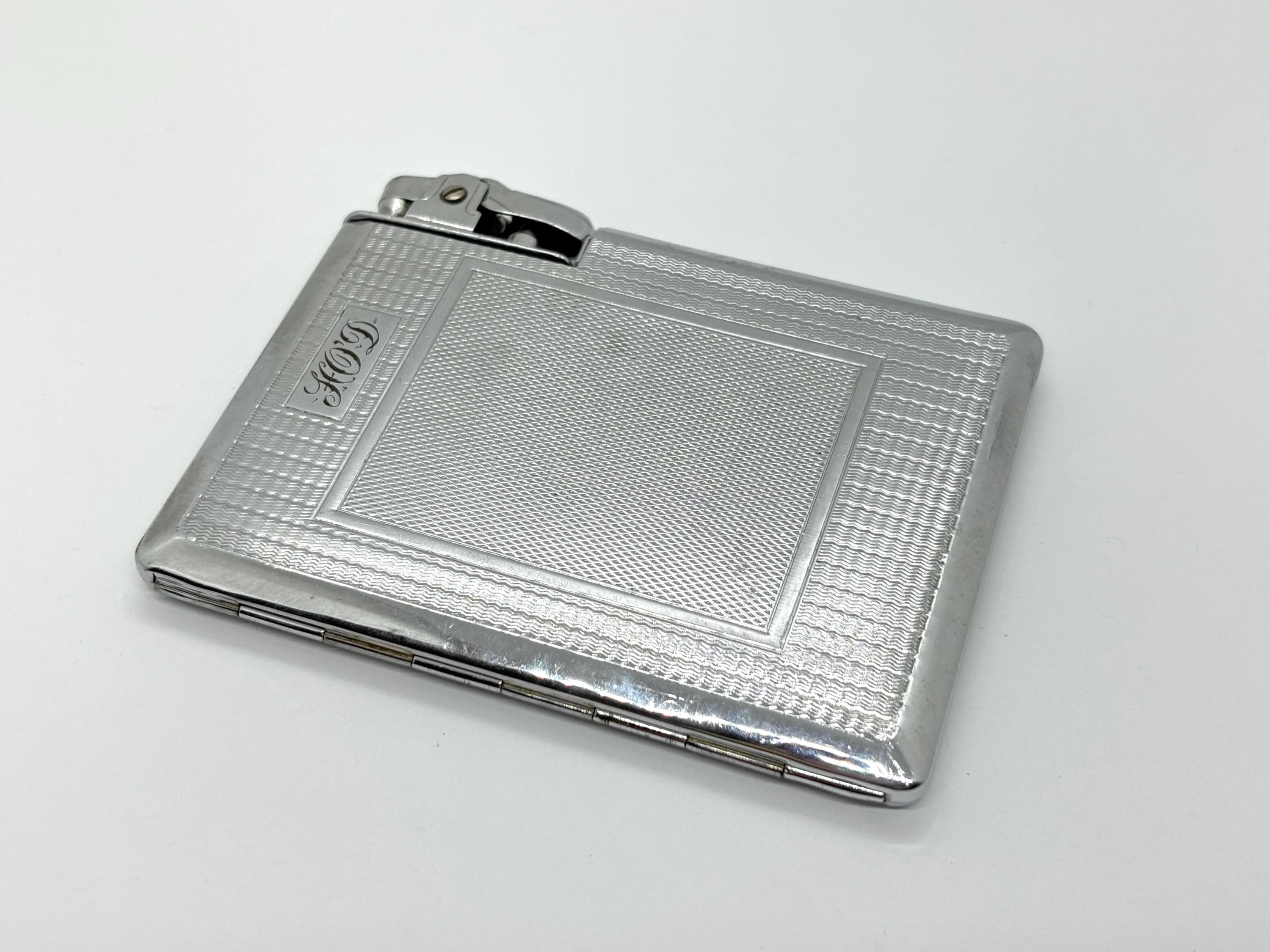 Vintage Silver Tone Kincraft Cigarette Case & Lighter Combination