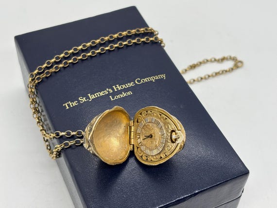 Miniature Solid Silver Gilt Walnut shaped Pocket … - image 1