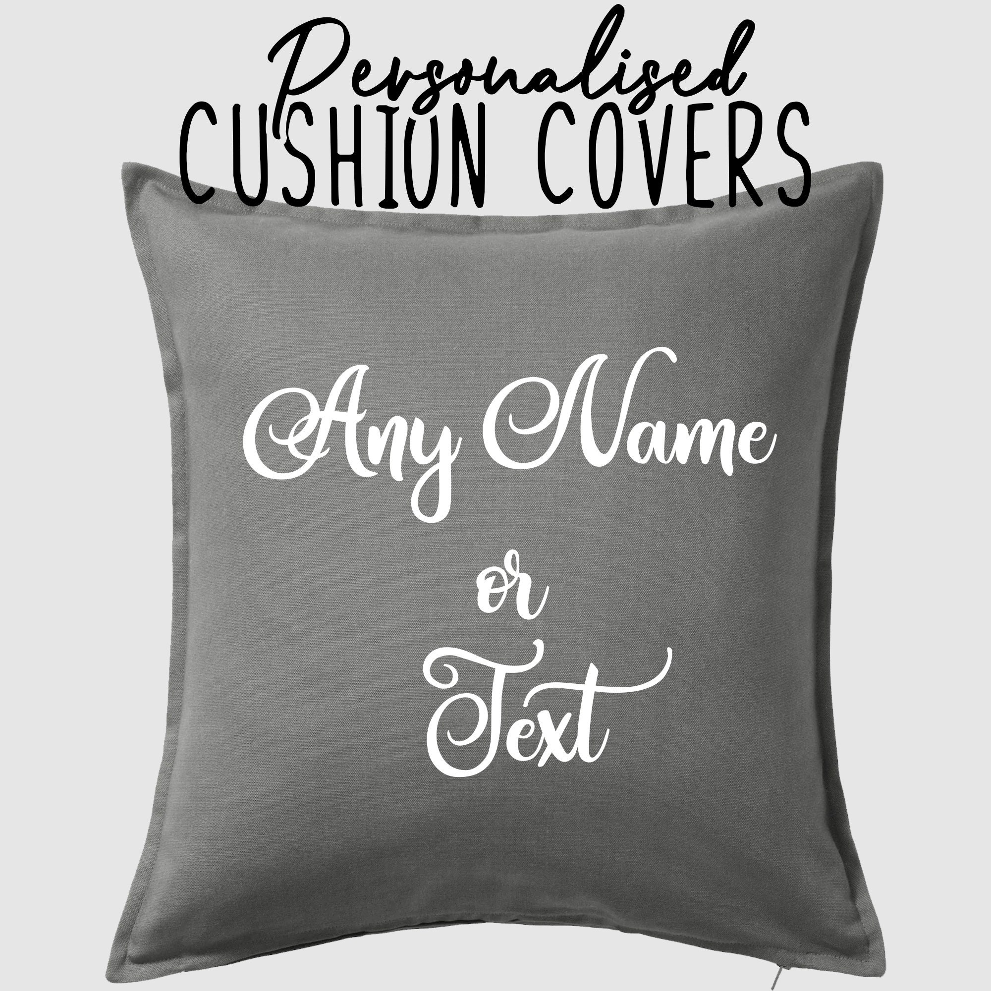 Personalised Cushion cover any name any text and colour 
