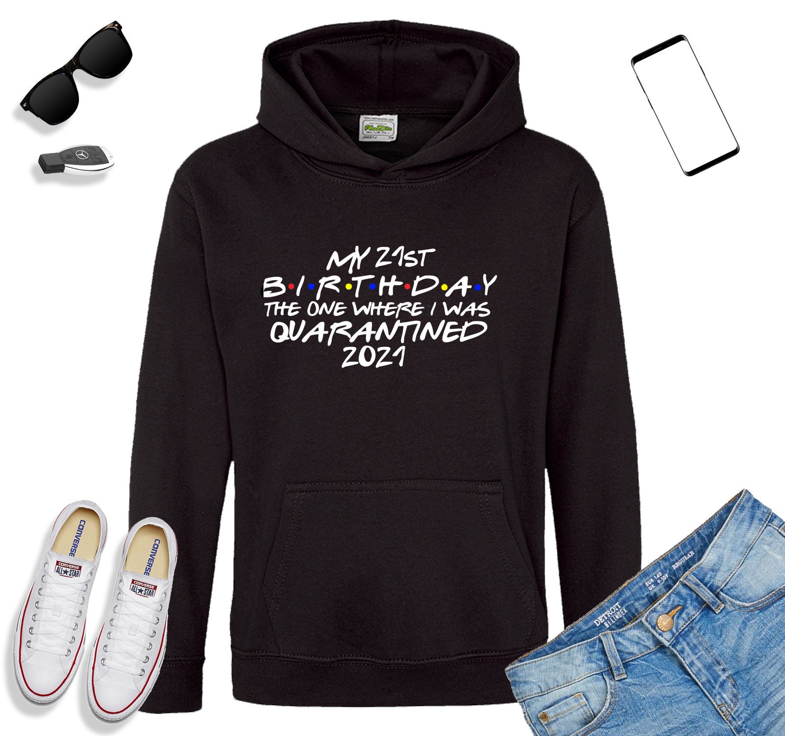 Quarantine Birthday Shirt Hoodie Self isolation Funny Lockdown Birthd…