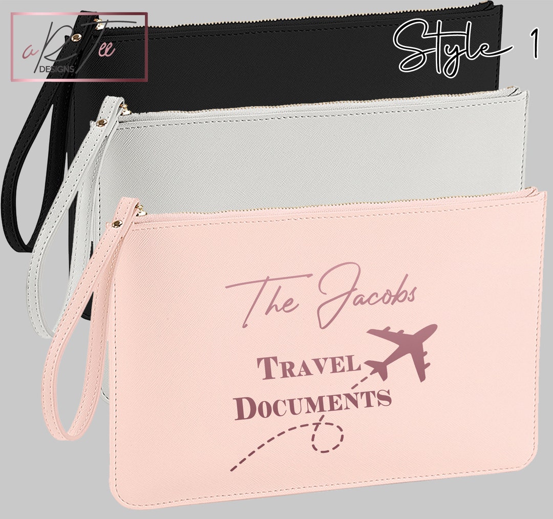 Personalised Travel Document Pouch Holder/ Custom Travel Etsy