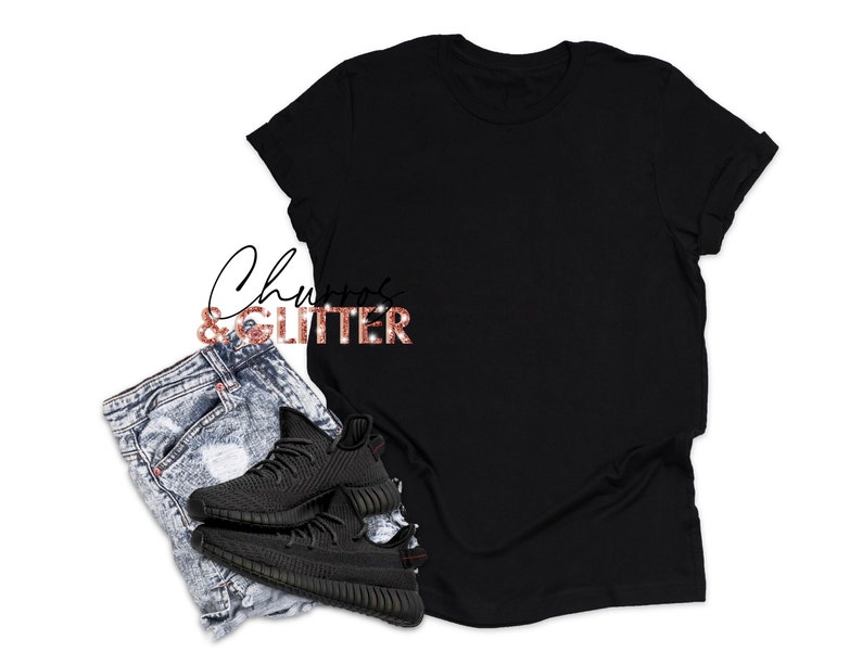 White Background Tagless Mock Up Denim BLACK Shirt 3001 Bella Canvas Shirt Mock Up Clean Fall Mock Up Flat Lay Unisex Minimalist