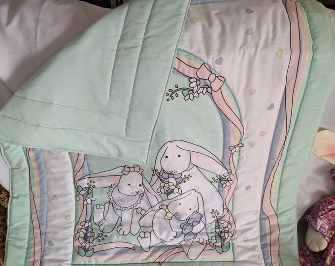 Three Bunny Baby Blanket