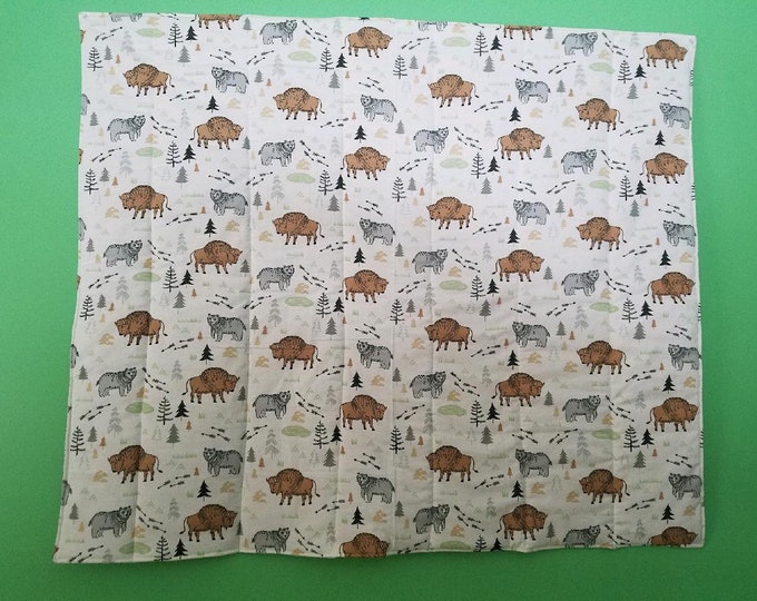 Buffalo and Bear Baby Blanket
