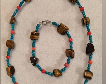 Tiger Eye Necklace and Bracelet