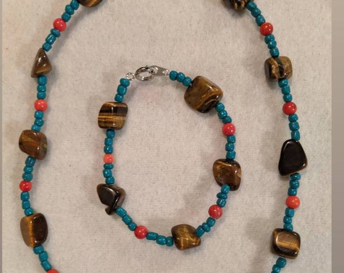Tiger Eye Necklace and Bracelet