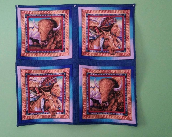 Quilted Buffalo and Chief Print