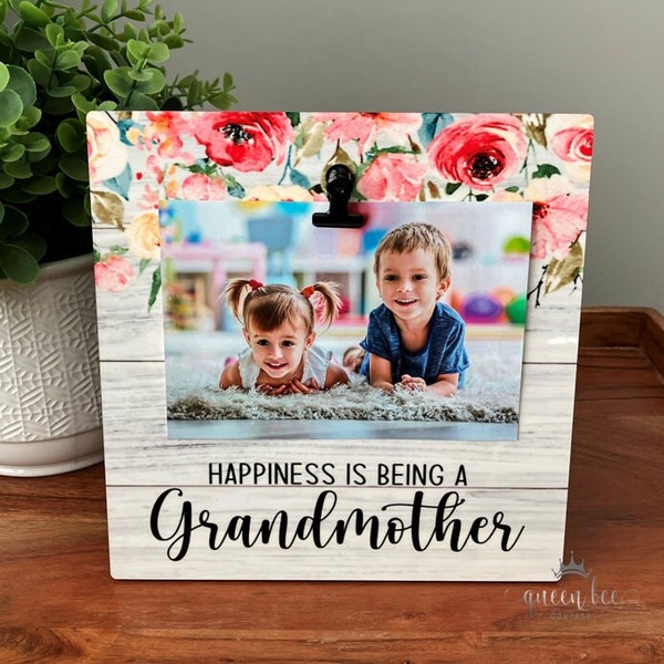 Happiness is Being a Grandmother Picture Frame | Gift for Grandma | Grandchild Picture Holder | Grandkids Picture Frame | Grandma Frame