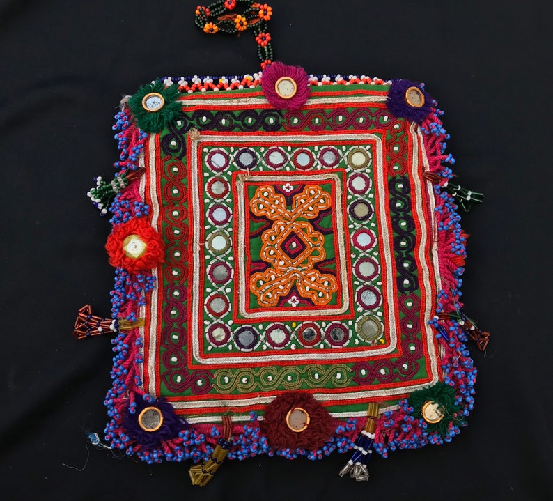 Tribal kuchi handmade vintage silk embroidery purse