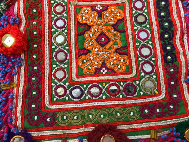 Tribal kuchi handmade vintage silk embroidery purse