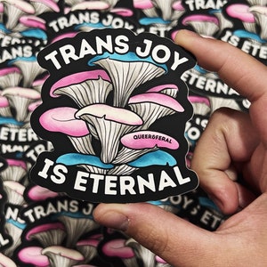Trans Joy Is Eternal Vinyl Sticker, Non-Binary Sticker, LGBT Laptop Decal, Transgender, Pride Month, Waterproof Sticker, Queer Stuff