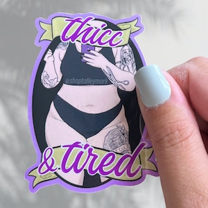Adesivo de vinil grosso e cansado, adesivo positivo para o corpo, adesivos positivos para o corpo, adesivos para laptop, adesivos à prova d'água, adesivos engraçados, adesivos plus size