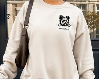 Yorkie Sweatshirt: Yorkshire Terrier Dog Lover Crewneck, Doggy Mom or Dad Gift