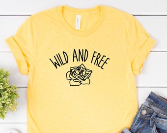 Camiseta Wild and Free / Camiseta Wildflower / Camiseta Botanical / Camiseta Boho Mom / Stay Wild and Free / Camiseta Boho Rose / Camiseta Camping
