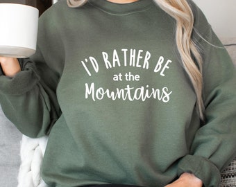 Bluza górska, bluza unisex z okrągłym dekoltem, bluza przygodowa, koszulka turystyczna Outdoorsy Camping, prezent na sweter górski, dla wędrowców