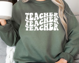 Teacher Shirts, Teacher Gifts, Teacher Crewneck Sweatshirt, Retro Teacher TShirt, Teacher Gift Ideas, Teacher Appreciation, Gift for Teacher