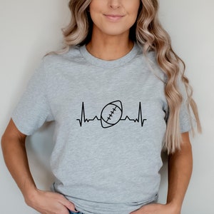 Football Heartbeat Shirt, Football Graphic Tee, Women Football Shirt, Game Day Shirt, Football Season Tee, Football Team Shirt, Football Mom