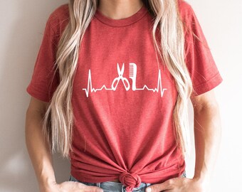 Hairstylist Shirt, Hair Dresser Shirt, Hairstylist Gift, Hair Dresser Gift,  Gift for Hairstylist, Hairstylist Heartbeat Shirt, Hair Dresser