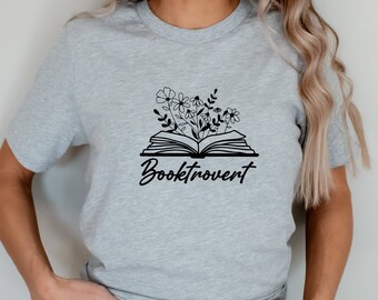 Booktrovert Shirt: Book Lover Graphic Tee, Bookworm Reading Read Outfit