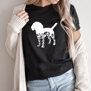 Dog Graphic Tee, Floral Dog Shirt, Dog Shirts for Women, Cute Dog Shirt, Dog Mom Shirt, Gift for Dog Lover, Dog Lover Gift, Dog Mama Gift