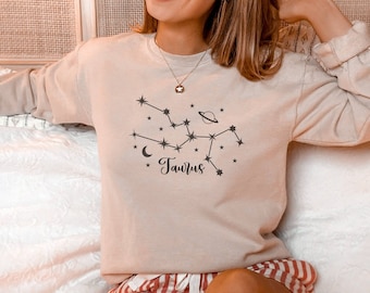 Sudadera Tauro, Camiseta de Astrología, Camiseta Tauro, Signo del Zodíaco, Camiseta del Horóscopo, Signo Astrológico de Cumpleaños, Regalo para Tauro, Mujeres Tauro