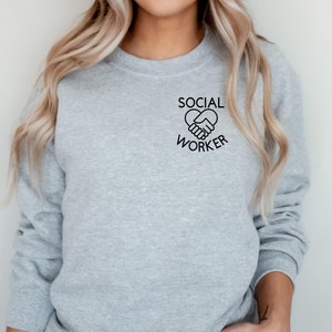 Sweatshirt maatschappelijk werker ronde hals, maand sociaal werk, sociaal werker geschenken, school maatschappelijk werker, cadeau voor maatschappelijk werker, MSW LSW LCSW-shirt