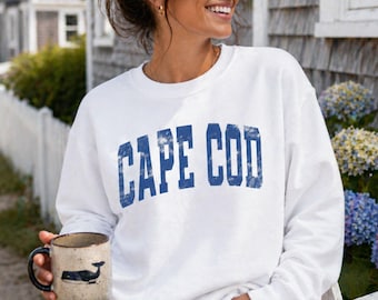 Cape Cod Sweatshirt: Massachusetts Crewneck Pullover, Preppy Beach New England Souvenir