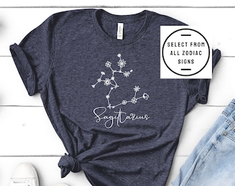 Zodiac Shirt, Zodiac Shirts for Women, Libra, Aquarius, Gemini, Capricorn, Sagittarius, Scorpio, Cancer, Aries, Taurus, Pisces, Leo, Virgo