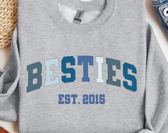 Personalized Besties Sweatshirt, Best Friends Crewneck, Girls Weekend Trip Matching Sweaters, Best Friend Birthday Gift, Best Friends Shirt