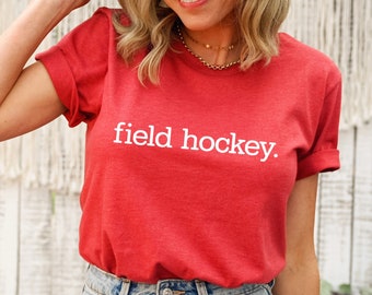 Chemise de hockey sur gazon : t-shirt graphique minimaliste de l'équipe assortie, cadeau de fan pour maman et papa