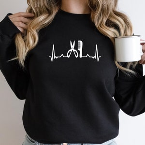 Hairstylist Sweatshirt, Hair Dresser Crewneck, Hairstylist Gift, Hair Dresser Gift, Gift for Hairstylist, Hairstylist Heartbeat, Hair Salon