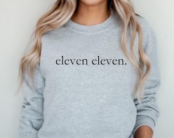 Sudadera 11 11, Sudadera de cuello redondo 11:11, Once Once, Deseo 11 11, Ropa 11 11, Camiseta 1111, Regalo espiritual Números angelicales, Camiseta gráfica para mujer