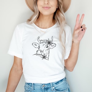 Camiseta de vaca, camisetas de vaca para mujer, camiseta con gráfico de vaca, camiseta para amantes de las vacas, vaquera, granja lechera, linda camiseta de vaca, regalo para amantes de las vacas, regalo para ella