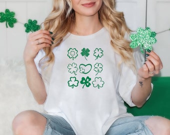 Shamrock Shirt, St Patricks Day TShirt, Four Leaf Clover Graphic Tee, Irish Shirt, Kiss Me I'm Irish Shirt, Lucky Me St Patty's Party