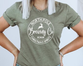 Funny Christmas Shirts, North Pole Brewing Co. TShirt, Merry Christmas, Cute Christmas Graphic Tee, Christmas Reunion, Matching Christmas