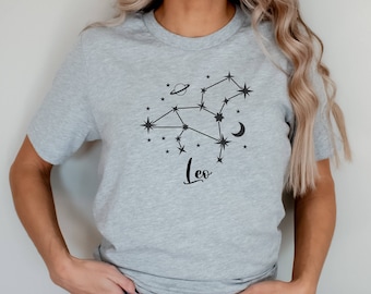 LEO Shirt, Zodiac Symbol TShirt, Leo Gift, Cosmo Shirt, Leo Zodiac Sign T-Shirt, Modern Zodiac Horoscope, Unisex, Zodiac Constellation