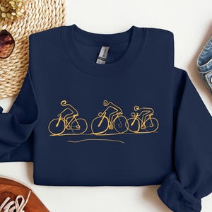 Sudadera de ciclismo: camiseta gráfica de bicicleta de carretera, triatlón, regalo minimalista para ciclistas.