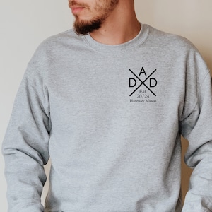 Personalized Dad Sweatshirt: Custom Kids Names and Birth Year Crewneck, Father's Day Gift