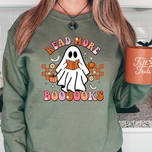 Read More Books Spooky Teacher Shirt, Cute Spooky Teacher Sweatshirt, Retro Teacher Halloween Crewneck, Fall Teacher Shirt, Back To School