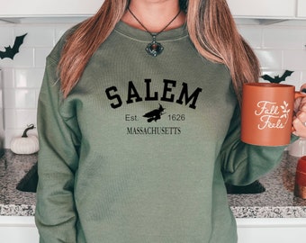 Salem Sweatshirt, Fall Shirt, Halloween Crewneck, Womens Salem Shirt, Salem Witches, Witch Shirt, Salem Mass, Wiccan Shirt, Vintage Salem