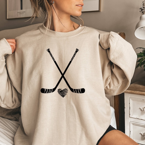 Hockey Sweatshirt, Hockey Mom Crewneck, Hockey Mom Shirt, Hockey Fan, Hockey Season Tee, Hockey Game Shirt, Hockey Mom Gift, Hockey Dad Gift