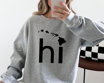 Sudadera de Hawái - Camiseta gráfica HI, el regalo de recuerdo para las vacaciones en el estado de Aloha